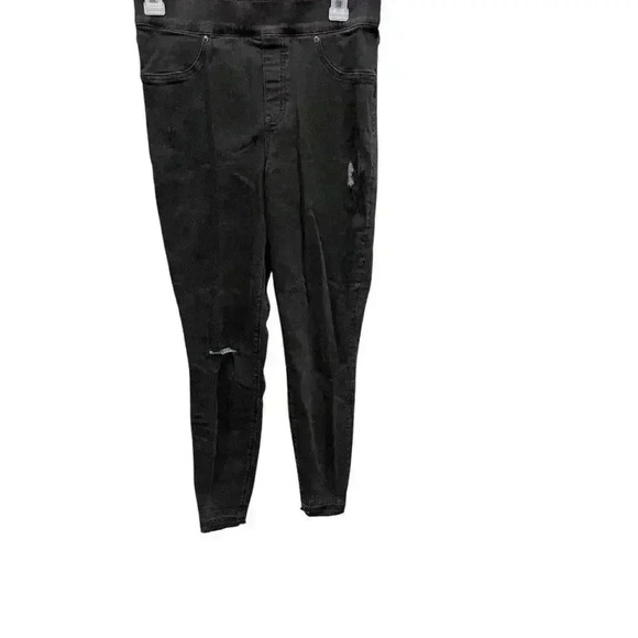 SPANX Women's Medium Distressed Ankle Skinny Jegging Jeans in Vintage Black - Picture 4 of 8